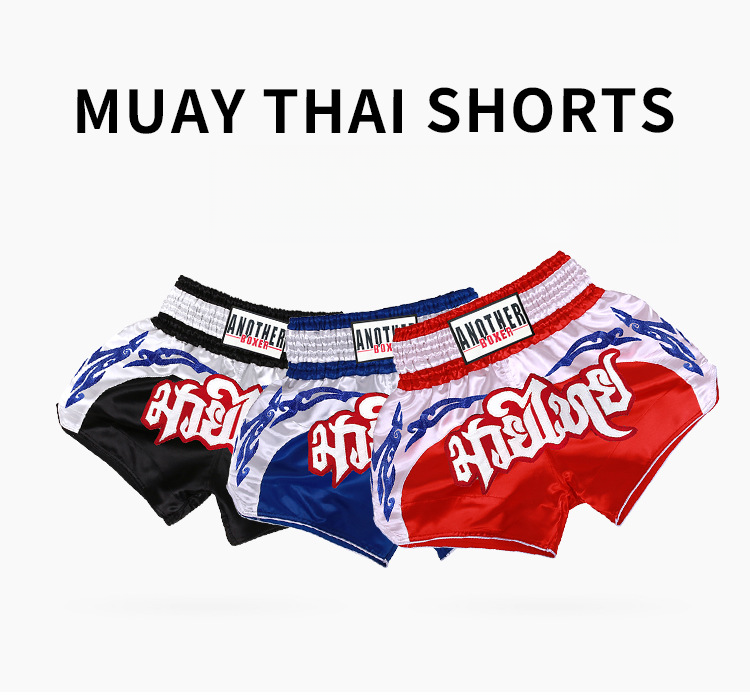 Pantalones cortos auténticos de Muay Thai, pantalones de boxeo con parches, pantalones cortos de competición ONE, ropa de entrenamiento de MMA, tendencia._voghion.com